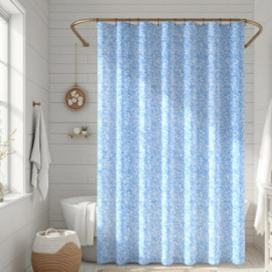 Rideaux De Douche Faux Paillettes et Étincelles Bleu Clair