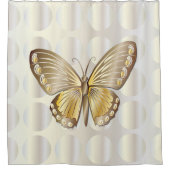 Rideaux De Douche Faux Papillon d'or métallique à points de verre (Devant)