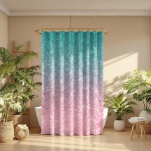 Faux Parties scintillant Ombre turquoise et rose