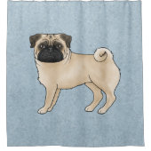 Rideaux De Douche Fawn Carlin Chien Cute Cartoon Mops Illustration b (Devant)