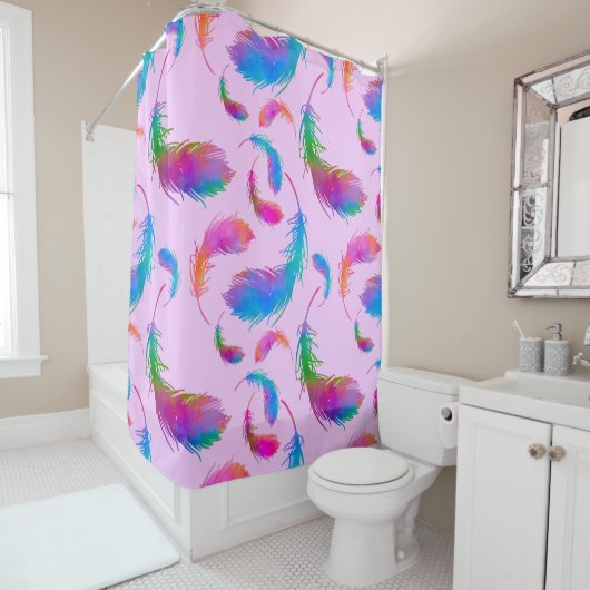 Rideaux De Douche Feathered Rain at Sunset (En situation)