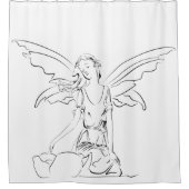Rideaux De Douche Fée assise avec des ailes (Devant)