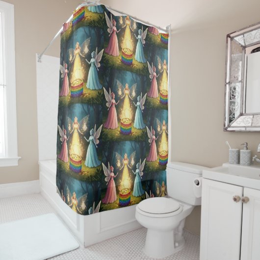 Rideaux De Douche Fée de la richesse pour mariage (En situation)