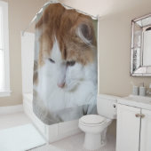 Rideaux De Douche (Feline Fancy) Contemplation Kitty : Photo Cat (En situation)