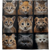 Rideaux De Douche Feline Pets Cat Faces Shower Curtain (Devant)