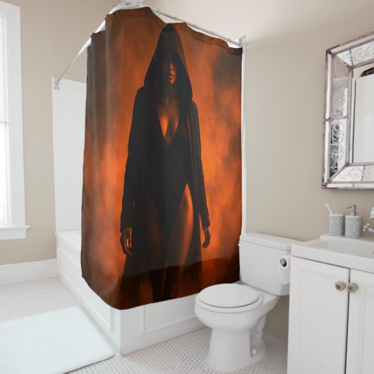 Rideaux De Douche Femme à capuchon (En situation)