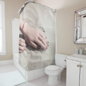 Rideaux De Douche Femme allongée sur le sable blanc (En situation)