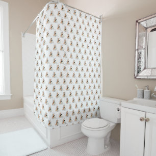 Rideaux De Douche Femme Art Déco Vintage avec Fleurs Portant un Chap