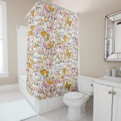 Rideaux De Douche femme de buste rose (En situation)