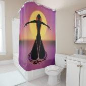 Rideaux De Douche Femme en fleurs (En situation)