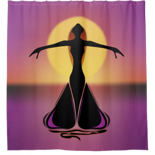 Rideaux De Douche Femme en fleurs (Devant)