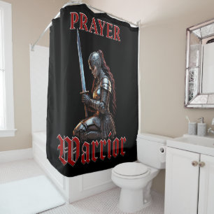 Rideaux De Douche Femme Guerrière du Christ 2 Timothée 2:3 Chrétienn