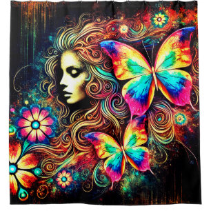 Rideaux De Douche Femme papillon