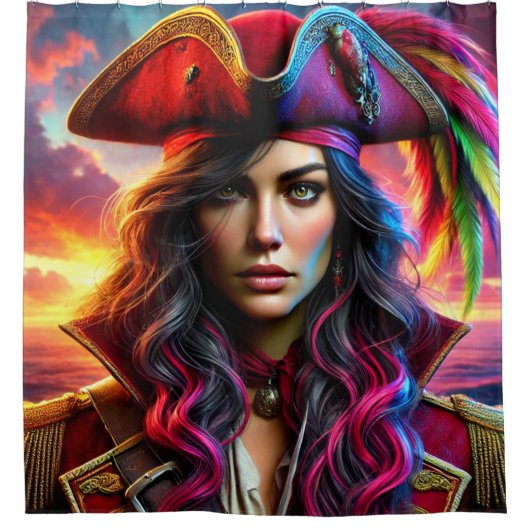 Rideaux De Douche Femme Pirate (Devant)