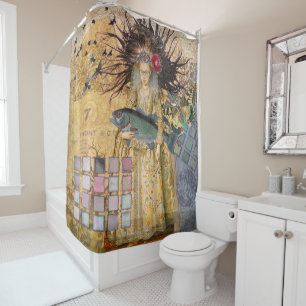 Rideaux De Douche Femme Poissons Vintage Classique Gothique