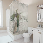 Rideaux De Douche Femme se tenant prêt une porte, Bahamas (En situation)