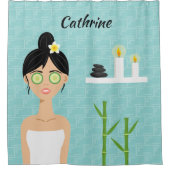 Rideaux De Douche Femme Spa de bain Illustration et nom (Devant)