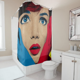 Rideaux De Douche Femme surprise en pop art