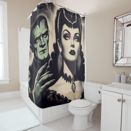 Rideaux De Douche Femme vintage Goth (En situation)