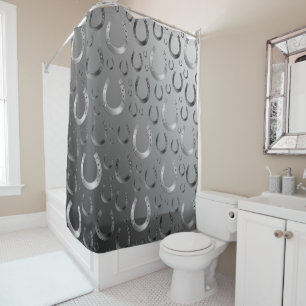 Rideaux De Douche fer à cheval, argent, gris motif, chance, motif, r