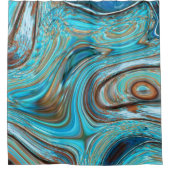 Rideaux De Douche ferme bleu turquoise Tourbillons turquoise à grain (Devant)
