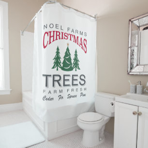 RIDEAUX DE DOUCHE FERME D'ARBRES DE NOËL