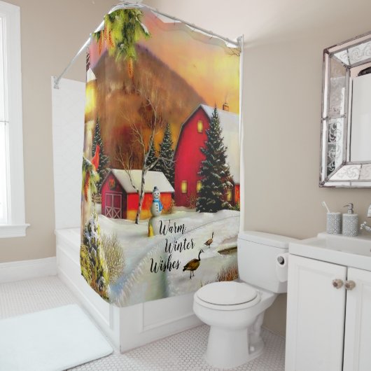 Rideaux De Douche Ferme d'hiver (En situation)