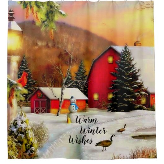 Rideaux De Douche Ferme d'hiver (Devant)