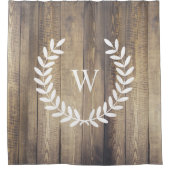 Rideaux De Douche Ferme Pays rustique Laurels blancs Plaques de bois (Devant)
