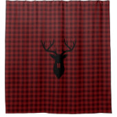 Rideaux De Douche Ferme Russe Rouge Buffalo Check Deer Monogramme (Devant)