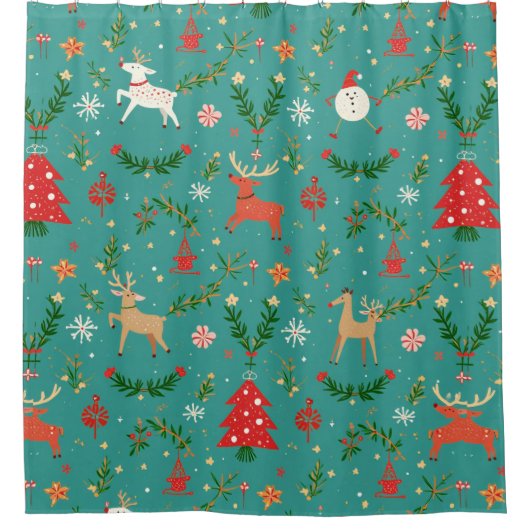 Rideaux De Douche Festif Reindeer Wonderland (Devant)