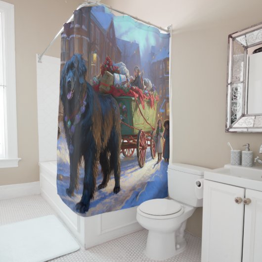 Rideaux De Douche Festin de Noël à Terre-Neuve (En situation)