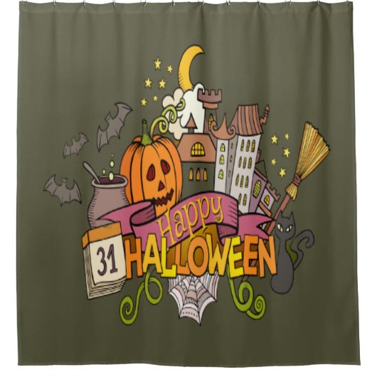 Rideaux De Douche Festival d'Halloween (Devant)