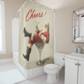 Rideaux De Douche Festive Santa Holiday Cheers (En situation)