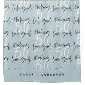 Rideaux De Douche Fête d'anniversaire chic pour 50 ans (Devant)