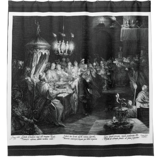 Rideaux De Douche Fête de Belshazzar par graveur Jan Muller (Devant)