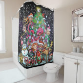 Rideaux De Douche Fête de Noël (En situation)