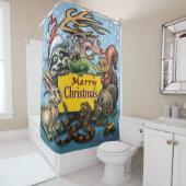 Rideaux De Douche Fête de Noël (En situation)