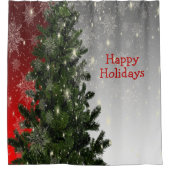 Rideaux De Douche Fête de Noël Arbre vert Rouge Argent Flèches (Devant)