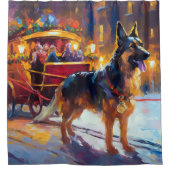 Rideaux De Douche Fête de Noël des bergers allemands (Devant)