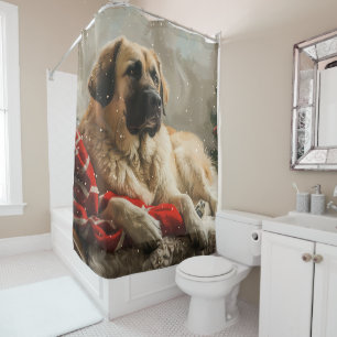 Rideaux De Douche Fête de Noël des Chiens de Berger Anatoliens