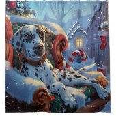 Rideaux De Douche Fête de Noël des Chiens de Dalmatie (Devant)