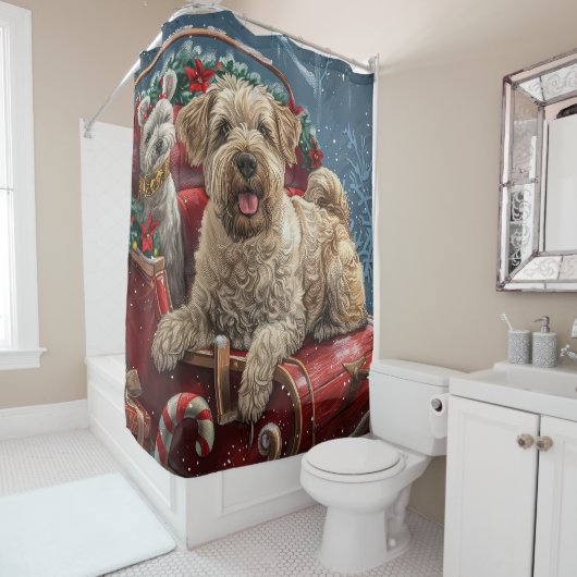 Rideaux De Douche Fête de Noël des chiens errants (En situation)