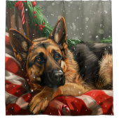 Rideaux De Douche Fête de Noël du berger allemand Chien (Devant)