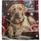 Rideaux De Douche Fête de Noël du chien du Labrador (Devant)