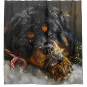 Rideaux De Douche Fête de Noël du chien Mastiff Tibétain (Devant)