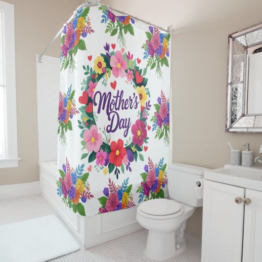 Rideaux De Douche Fête des mères élégantes (En situation)
