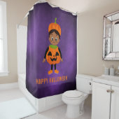 Rideaux De Douche Fête d'Halloween pour enfants Citrouille (En situation)