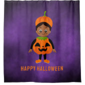 Rideaux De Douche Fête d'Halloween pour enfants Citrouille (Devant)