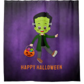 Rideaux De Douche Fête d'Halloween pour enfants Frankenstein (Devant)